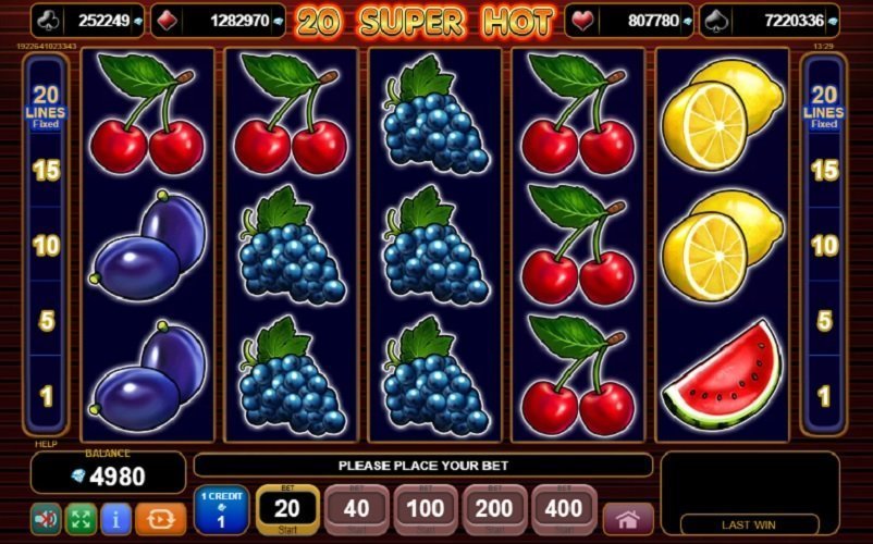 20 Super Hot - графички интерфејс