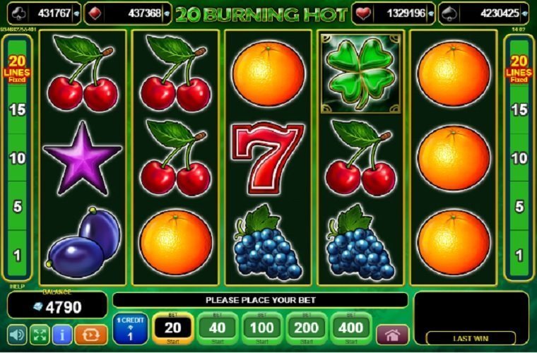 20 Burning Hot - Графички интерфејс